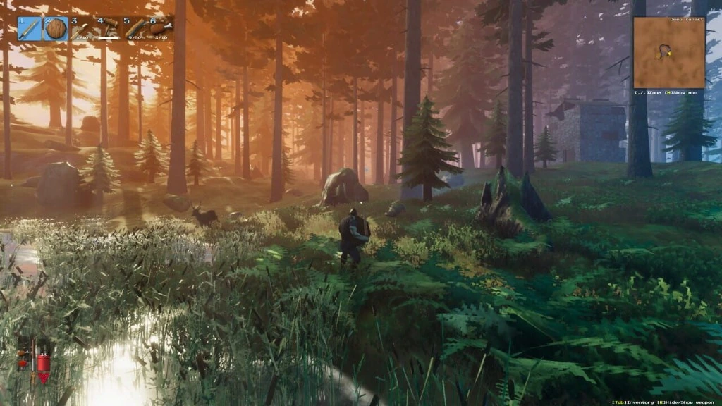 Valheim cheats gameplay in the Meadows and Deep Forest with resource ESP